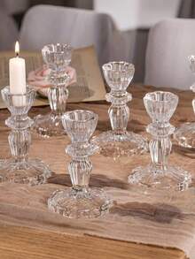 3/2 szt./1 szt. szklanych świeczników, stojące europejskie retro tłoczone kryształowe świeczniki, dekoracja stołu w salonie na walentynki, aromaterapeutyczna podstawa świecy, romantyczna dekoracja - świeczniki i świeczniki do domu, salonu, sypialni, hotelu/restauracji/przestrzeni komercyjnej - idealne na wesela, walentynki i Nowy Rok