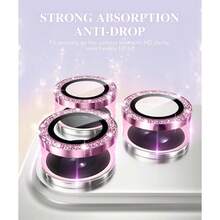 1 Set Camera Lens Protector Film For IPhone 17/16/15/14/13/12/11 Pro Max, [Anti-Drop] [Compatible With Phone Case] [Easy Installation] Camera Screen Protective Film Accessories - Pink - View 2