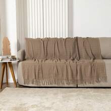 Premium Handmade Blanket 100% Cotton Large Sofa Cover Sofa Protector - 鏽棕色 - 查看 2