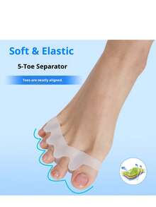 升级版：柔软有弹性的新产品【采用硅胶趾间分离器分离脚趾】硅胶趾间分离器男女通用，专为重叠和分离脚趾而设计。 - 彩色 - 查看 1