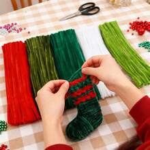 500 piezas de limpiapipas verdes a granel, set de 5 colores de limpiapipas para manualidades, 12 pulgadas de 5 colores surtidos de tallos de chenilla esponjosos, decoraciones de artes y manualidades suaves, cosas creativas y divertidas, tallos de chenilla para proyectos de manualidades y artes DIY (colores navideños) - Multicolor - Ver 6