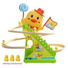Automatic Stair Climbing Duck Slide Track Toy Set, Duck Roller Coaster Slide With Lights And Music, Children's Educational Duck Slide Toy, Ideal Gift For Halloween, Christmas, New Year (Batteries Not Included) - Multicolor - View 17