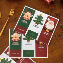 15pcs Christmas Sealing Stickers, Long Label Stickers For Gift Decoration, Baking Accessories For Cake, Cookie, And Candy Packaging Box Sealing, Self-Adhesive Stickers For Gift And Cake Box Decoration, Holiday Props Decoration, Christmas Atmosphere Decoration(The Style In The Picture Will Be Sent Randomly)