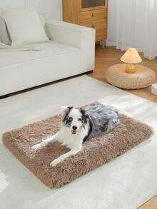 1pc Orthopedic Plush Dog Bed, Soft Cushion Pet Mat With Non-Slip Bottom, Durable And Machine Washable, Suitable For Large/Medium/Small Dogs And Cats, All Seasons - Brown - View 11