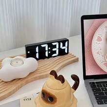 This Multi-Functional LED Desktop Alarm Clock, Powered By USB, Displays Time And Temperature, And Features A Night Light Function. It Is Suitable For Bedrooms, Home Offices Or Living Rooms, And Is An Ideal Gift For Christmas, Halloween, Easter, Valentine's Day, Thanksgiving And Birthdays. - Multicolor - View 8