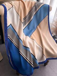 1pc Geometric Pattern Imitation Wool Ladies Scarf Scarf Thin Section Warm Silk Scarf Large Shawl Outwear Fashion Cape Long Scarf Autumn And Winter Warm Scarf For Dress - Multicolor - View 4