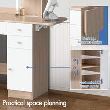 ALFORDSON Dressing Table With Mirror, LED Lights, Socket, Vanity Table With 5 Drawers, 2 Cabinets And 6 Shelves, Vanity Table For The Bedroom Dressing Room, White