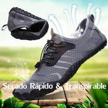 Escarpines para Hombre Zapatos de Agua Zapatos de Deportes Acuáticos Exterior Zapatos de Playa Zapatillas Minimalistas Verano Secado Rápido Antideslizante Interior - Azul-W-1 - Ver 3