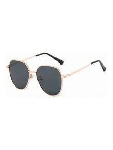 feye 1pc Unisex Fashionable Gold Fashion Glasses, Summer Travel Street Festival Gift Accessory - Gold - View 3