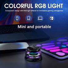 Altavoz portátil magnético sin varillas, luz ambiental colorida, mini altavoz con soporte para móvil, graves de alta definición, ideal para exteriores/coche/música/juegos/viajes/deportes, regalo de escritorio - Negro - Ver 3