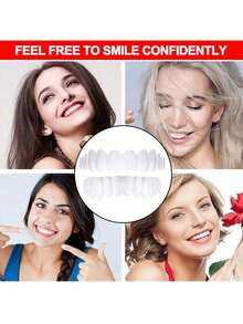 1 Set Of Comfortable & Snug Cosmetic Dentures, Includes Upper & Lower Teeth, Providing A Confident Smile Experience. The Veneers Dentures Bring A Radiant Smile. - Multicolor - View 7