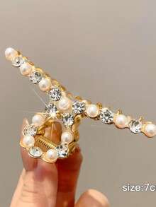 1 pieza Pinza de pelo asimétrica de lujo para mujer - Calidad premium, con incrustaciones de rhinestone, agarre firme (antideslizante), eleva instantáneamente tu apariencia, perfecta para ocasiones diarias/citas/oficina/fiestas/bodas Accesorios para el cabello Pinza de moda para vacaciones, verano, vacaciones, viajes, festivales, cumpleaños - Multicolor - Ver 3