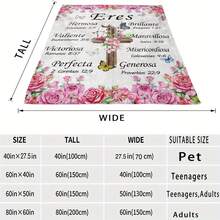 Modern Spanish Inspirational Scripture Blanket - Soft Flannel, Machine Washable, Floral Digital Print Suitable For All Seasons, Faith-Based Comfort Blanket, Suitable For Multiple Uses - Religious Gift For Women - Multicolor - View 3