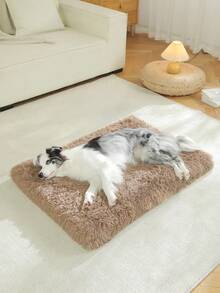 1pc Orthopedic Plush Dog Bed, Soft Cushion Pet Mat With Non-Slip Bottom, Durable And Machine Washable, Suitable For Large/Medium/Small Dogs And Cats, All Seasons - Brown - View 10