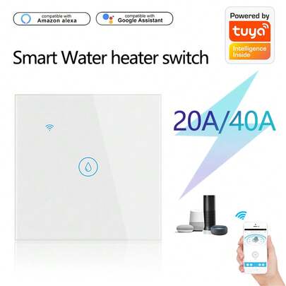 Tuya Zigbee Smart Switch 20A/40A 4000W/8800W - Heavy Duty Water Heater & Air Conditioner Switch EU UK Standard - Works With Alexa For Voice Control - Reliable Performance