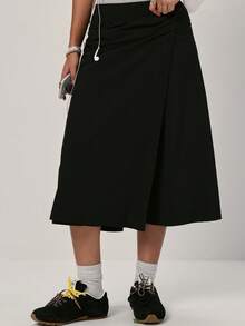 PinkTip 1 Set Damen modische einfarbige Skorts - Lässiger Alltagsrock - Minimalistische Skorts - Sportbekleidung