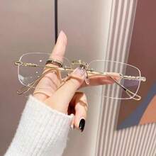 1pc,Women's Rimless Fashion Glasses - Gold - View 10