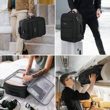 UKEIN 5PCS Travel Backpack Carry On Backpack 42L Flight Approved, Expandable Laptop Backpack With Packing Cubes & Shoe Pocket, Water Resistant Luggage Backpack For Men Women, TSA Approved, Large Backpack - 黑色 - 查看 8