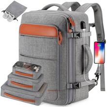 UKEIN 5PCS Travel Backpack Carry On Backpack 42L Flight Approved, Expandable Laptop Backpack With Packing Cubes & Shoe Pocket, Water Resistant Luggage Backpack For Men Women, TSA Approved, Large Backpack - Nâu tro - Xem 9