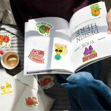 30 unidades de Pegatinas aromáticas Bamda, Pegatinas de frutas para raspar, Pegatinas de frutas lindas y divertidas, Adecuadas para el aula, el hogar, manualidades escolares - Multicolor - Ver 5