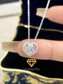 1件心形1.0克拉莫桑石钻石项链 S925纯银结婚项链 订婚项链 奢华珠宝 女士周年纪念礼物 - 心形莫桑項鍊 - 查看 1