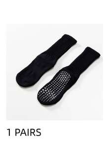 3 Pairs Multi-Color Unisex Yoga Socks, Fashion Cuff Design, Full Foot Silicone Non-Slip Shock-Absorbing, Suitable For Dance, Pilates, Yoga, Indoor Fitness, Back To School Gift Traction Socks