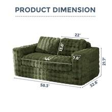 MAXYOYO 2/3 Seater Couch With  Cushion & Backrest,Boneless Floor Sofa With Armrests For Living Room Bedroom Office,Sofa In A Box,No Assembly Required - màu xanh lá - Xem 3
