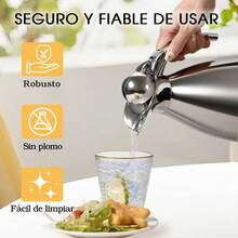 Jarra Térmica para Café 2L Cafetera Térmica Acero Inoxidable, Jarra aislada al vacío con Tapa Hermética y Asa Anti-quemadura,Apto para hogares y restaurantes - Plateado - Ver 4