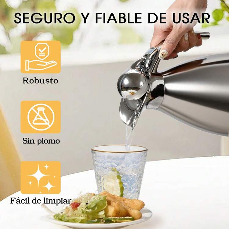 Jarra Térmica para Café 2L Cafetera Térmica Acero Inoxidable, Jarra aislada al vacío con Tapa Hermética y Asa Anti-quemadura,Apto para hogares y restaurantes - Plateado - Añade 4