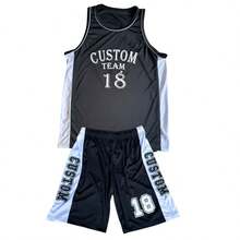 Men's Adult Sports Set: T-Shirt With Basketball Shorts - HD negro personalizado - Ver 4