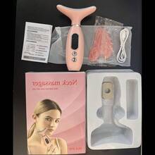 1个便携式可充电面部颈部按摩器,面部美容仪,电镀喷漆款式,女士专用,带加热和振动功能,4色灯光模式,3档强度调节,USB充电(内置500mAh锂电池),高品质低刺激ABS材质,便携式美容工具 | 直观操控 | 可充电按摩器 | 附赠心形面部刮痧板 | 礼品 - 彩色 - 查看 13