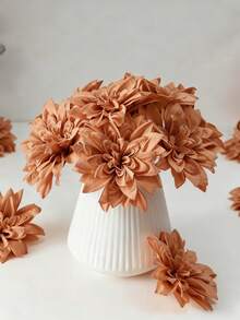 MEHELANY 12/5 bông hoa cúc Gerbera giả màu nâu nhạt, thân dài 10cm, dùng để trang trí phòng, trang trí mùa xuân, trang trí vườn, tiệc tùng, quà tặng, hoa cài áo cô dâu, trang trí ngày Valentine, ngày của Mẹ, trang trí đám cưới, phông nền hoa tự làm, trang trí sân trước, bó hoa cưới, trang trí cổng hoa tự làm, quà tặng cho phụ nữ, nam giới, mẹ, cha. - Màu Khaki - Xem 6