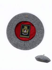 Metal Buckle Beret*grey