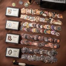 have a good day 1盒100张各种复古风格立体图案贴纸个性垃圾日记美学手机壳DIY拼贴卡片材料手工手账艺术剪贴簿办公和学校用品 - 彩色 - 查看 1