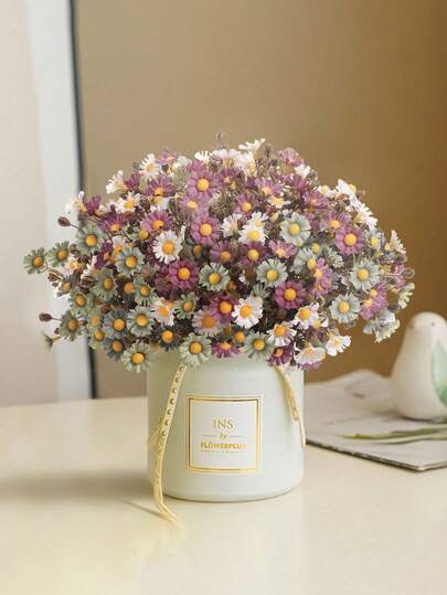 1/2 件人造雏菊花，12.9 英寸混色假丝绸雏菊花束，适用于室内/室外装饰、春季居室装饰、露台桌花园花盆装饰、派对婚礼装饰、花瓶装饰，四季皆宜