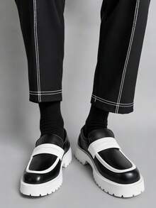 新款设计师男士一脚蹬乐福鞋，亮面漆皮，厚底，加高，复古英伦风格，价格实惠的高端感觉，适合返校、大学、毕业典礼，柔软舒适的圆头，优雅的正装鞋，男士商务/办公室通勤，休闲日常穿着，情侣/约会/派对/婚礼，新郎鞋，节日礼物，春/夏/秋季，尺码偏小，请订购大一码