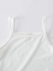 3 件套女孩时尚运动装，连帽短款上衣，舒适吊带背心，口袋裤，学院风，秋冬 - 紅色 - 查看 4