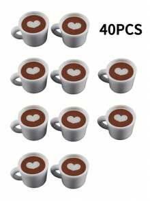 50/40/30/20/10/5/4/3/2 szt. Miniaturowa zawieszka do filiżanki do kawy Latte Art, żywica 3D, figurka do samodzielnego wykonania, wystrój cukierni, ozdoba na biurko