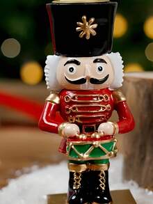 新奇圣诞老人胡桃夹子摆件烛台装饰室内圣诞胡桃夹子桌面中心摆件节日架子装饰家居装饰品派对用品，香薰蜡烛容器，非常适合圣诞节、万圣节、情人节、新年夜、送礼装饰