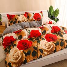 1件印花加厚毯，双面可用，柔软舒适 - 浪漫玫瑰 - 查看 12