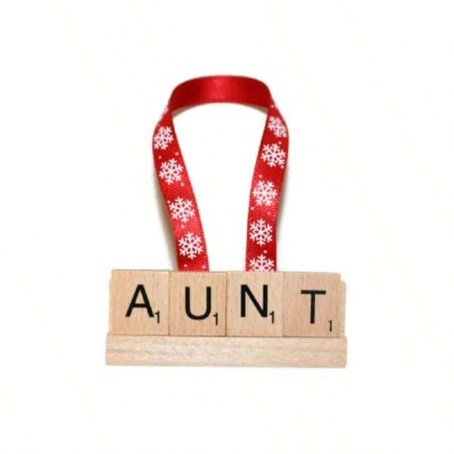 DHandmade Aunt Christmas Ornament Auntie Gift Present Tia Baby Reveal Pregnancy Announcement Stocking Stuffer New Sister Birthday Family - như hình ảnh - Xem 1