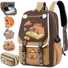 Mochila escolar multifuncional de estilo capibara para niños, linda y con gran capacidad - Estilo Ⅰ - Ver 1