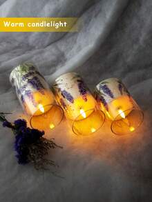 3 buc lumânări fără flacără în culoarea lavandă cu telecomandă și temporizator, lumânări pâlpâitoare din ceară naturală cu LED-uri violet lavandă, decor cu flacără caldă pentru casă, dormitor, nuntă, logodnă, Crăciun, Halloween, Ziua Îndrăgostiților, petrecere de companie