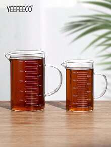 yeefeeco 1 件高硼硅玻璃咖啡杯量杯玻璃带手柄刻度杯咖啡牛奶果汁量杯透明玻璃 - 咖啡量杯 - 查看 9