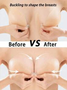 1片装硅胶胸贴，轻薄夏季款，隐形无痕，无肩带设计，适合搭配吊带裙和婚纱，防水防汗，聚拢小胸，让胸部看起来更丰满。 - 彩色 - 查看 2