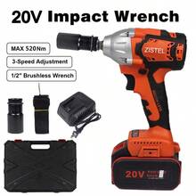 1/2" Cordless Electric Impact Wrench 520Nm Power Driver Tool Set W/ 1 Battery US - 預設 - 查看 2