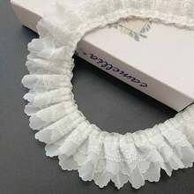 Dây viền ren organza xếp nếp, rộng 65mm, kiểu dáng cổ điển, dùng để thêu trang trí, may vá, làm đồ thủ công DIY. - Nhiều màu - Xem 13