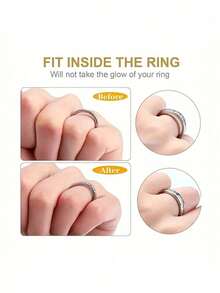 透明戒指尺寸调节器，隐形戒指尺寸缩小器，女士松紧戒指调节器，透明DIY缝纫珠宝工具套装，松紧戒指调节套装 - 适用于结婚戒指和珠宝，佩戴舒适 - 彩色 - 查看 5