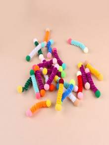 1pc/4pcs/12pcs Cat Teaser Toys, Fluffy Ball Wands, Pet Small Toy Set, Suitable For Cats Self-Playing Toys