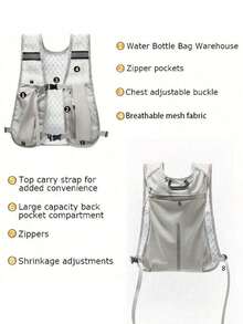 Reflective Running Vest With Front Phone Holder Breathable Hydration Vest Pack Adjustable Chest Waist Strap Lightweight Water Backpack For Women And Men Runners Vest Multi-Functional Sports Bag For Trail Cycling Hiking Climbing Marathons Running Gear Sport Essential Accessories - Multicolor - View 5